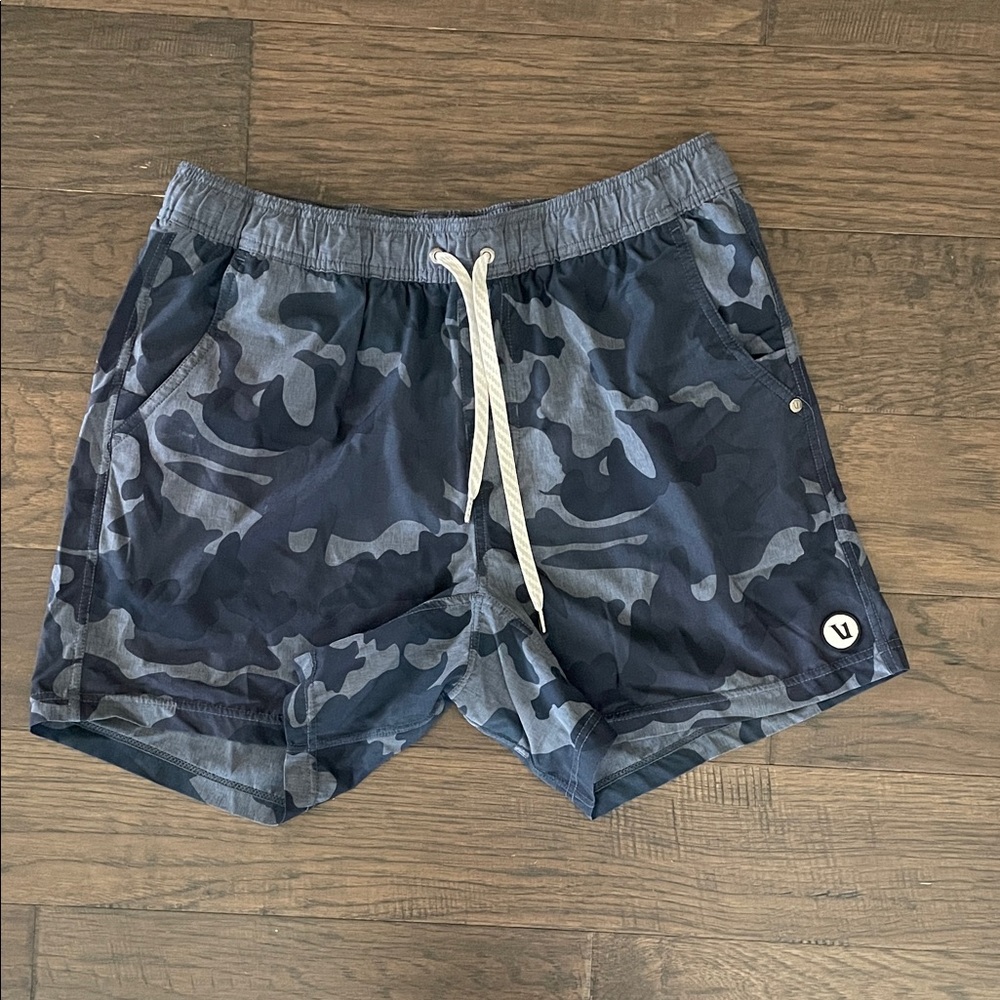 Vuori Men's 5.5” Blue Camo Athletic Shorts